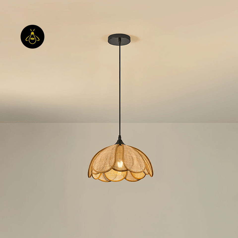 Jagmag Lights Bloom Rattan Pendant Lamp | Floral Design | E26/E27 - Fancy and Decorative lights - Brand name jagmag lights