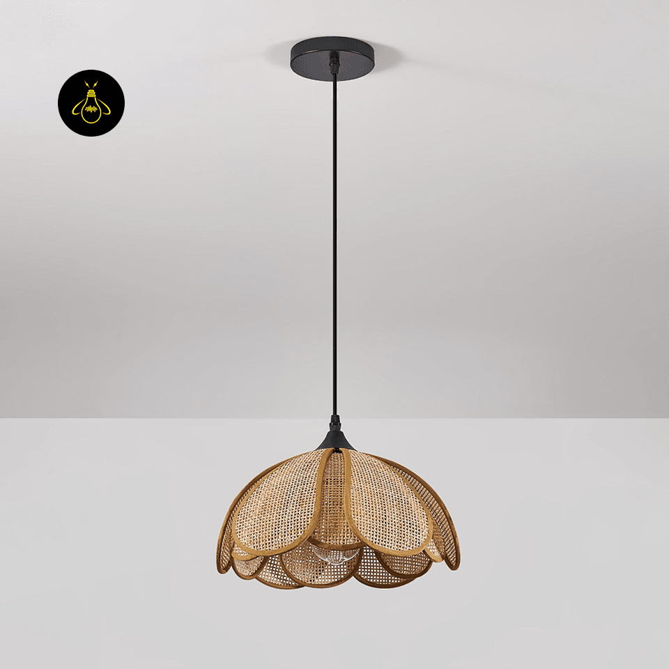 Jagmag Lights Bloom Rattan Pendant Lamp | Floral Design | E26/E27 - Fancy and Decorative lights - Brand name jagmag lights