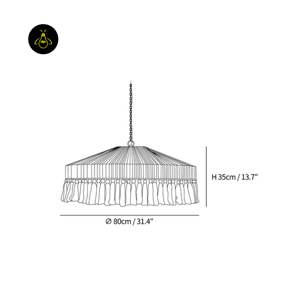 Jagmag Lights Bohemian Fringe Pendant Lamp | Tassel Design | Hemp Rope Pendant Light - Fancy and Decorative lights - Brand name jagmag lights