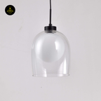 Glass hanging Light – Matt Black & Brass | Modern Hanging LIght for Kitchen Island & Dining Room | Jagmag Lights