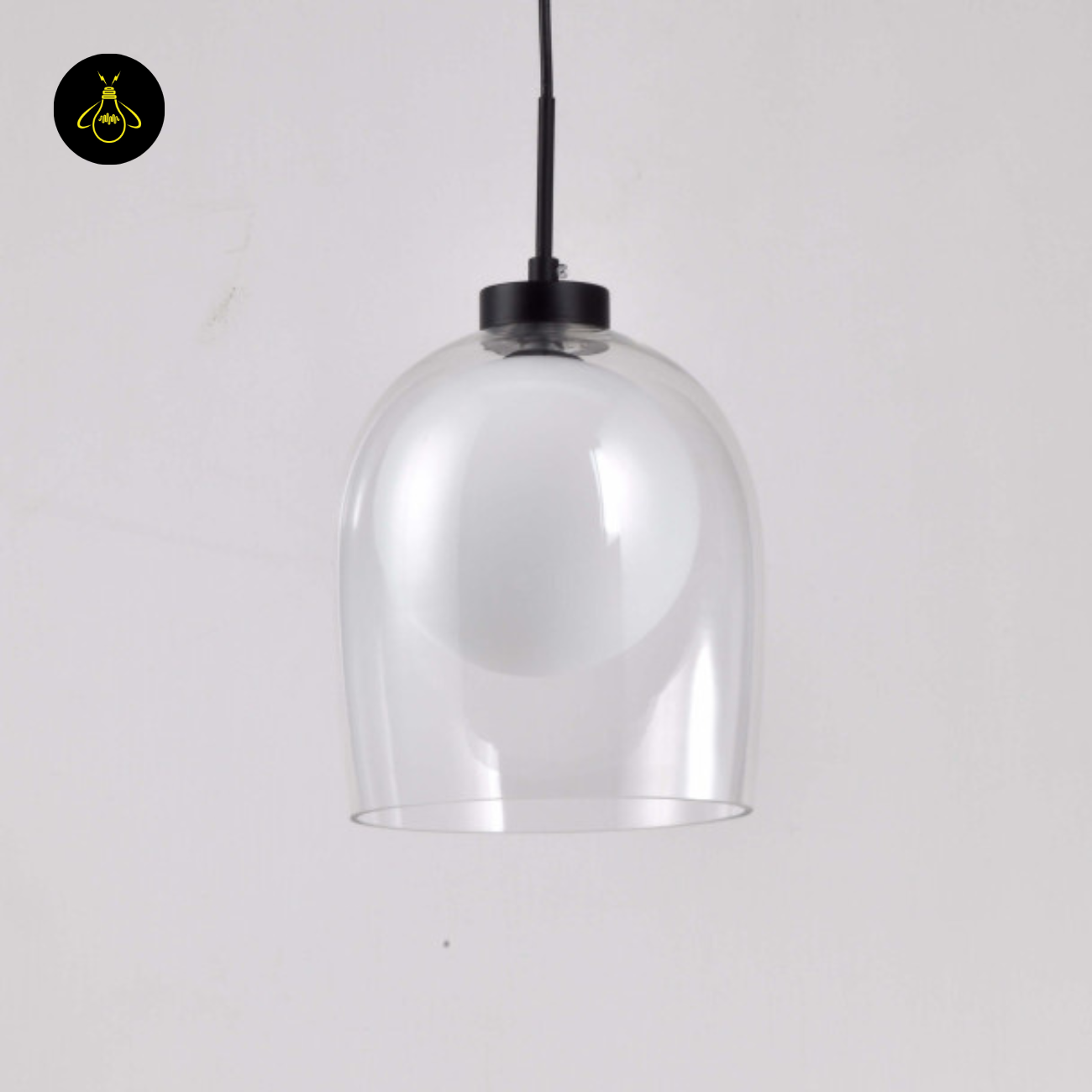 Glass hanging Light – Matt Black & Brass | Modern Hanging LIght for Kitchen Island & Dining Room | Jagmag Lights