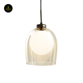 Glass hanging Light – Matt Black & Brass | Modern Hanging LIght for Kitchen Island & Dining Room | Jagmag Lights