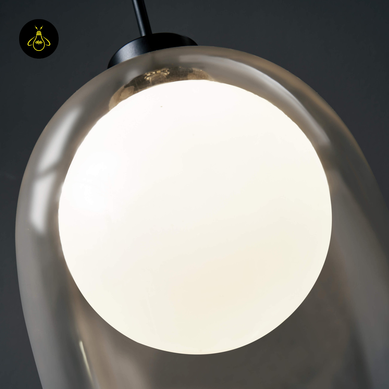 Glass hanging Light – Matt Black & Brass | Modern Hanging LIght for Kitchen Island & Dining Room | Jagmag Lights