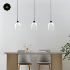 Glass hanging Light – Matt Black & Brass | Modern Hanging LIght for Kitchen Island & Dining Room | Jagmag Lights