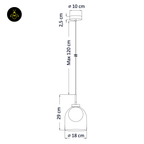 Glass hanging Light – Matt Black & Brass | Modern Hanging LIght for Kitchen Island & Dining Room | Jagmag Lights