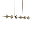 Metal & Beautiful Glass Horizontal LED Pendant – Gold Bar with Glass | Jagmag Lights