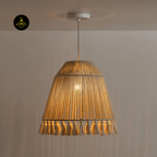 Sustainable Hemp Rope Pendant Light with Elegant Tassel Design, Natural Beige, 16.1 Inch x 15.7 Inch | Jagmag Light - Fancy and Decorative lights - Brand name jagmag lights