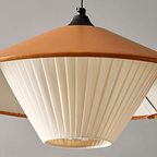 Conical Design Pendant Lamp with Textured Inner Shade, Metal Fabric, Orange or Gray Body White Shade, 13.8 Inch x 7.9 Inch or 29.5 Inch x 13.8 Inch x 7.9 Inch | Jagmag Lights - Fancy and Decorative lights - Brand name jagmag lights