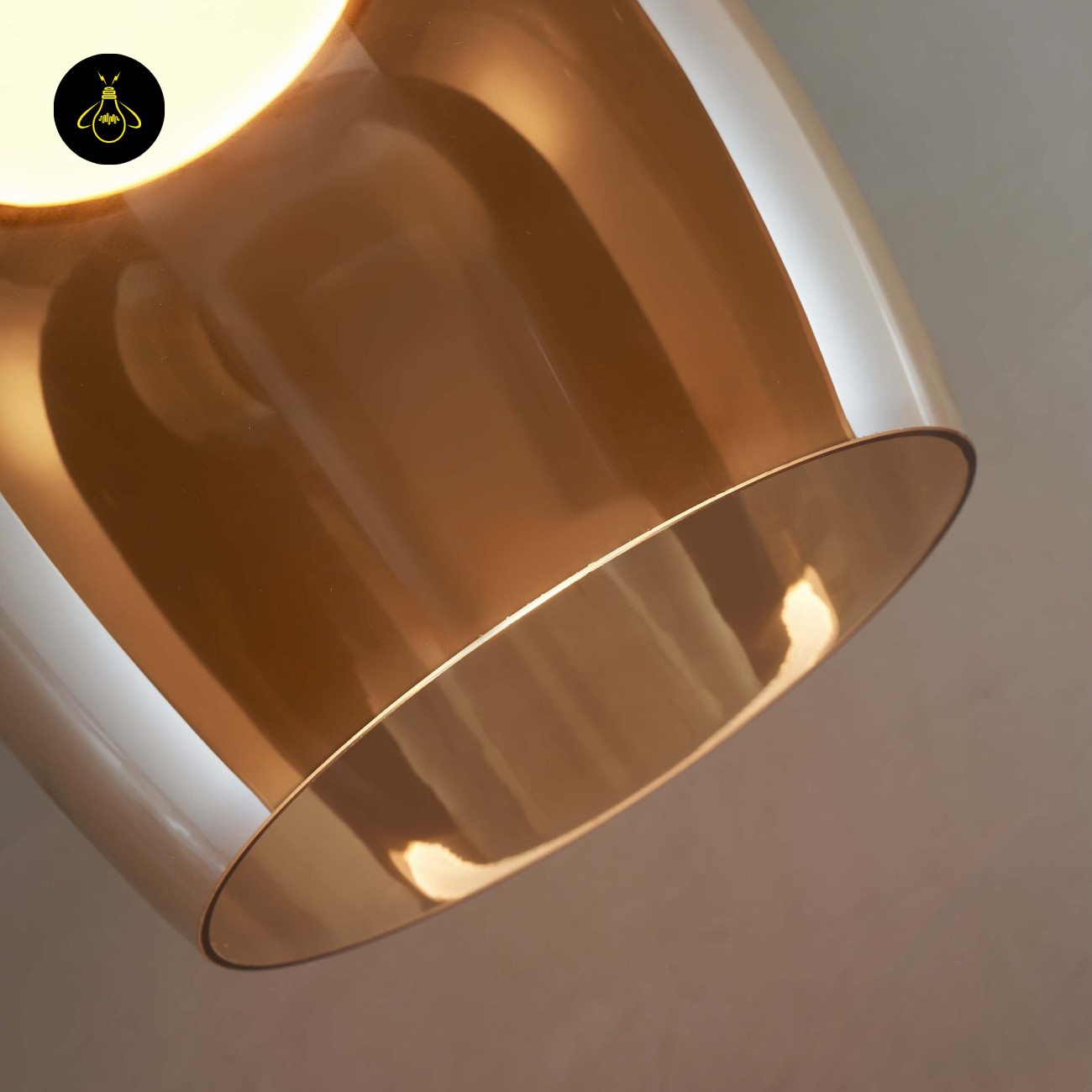 Amber Glass LED Pendant Light – Refined Bell Shape | Amber Glass LED Pendant Light for Kitchen & Dining | Jagmag Lights