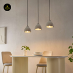 Concrete Pendant Light – Grey Industrial Dome | Exo Pendant for Loft & Dining | Jagmag Lights