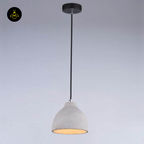 Concrete Pendant Light – Grey Industrial Dome | Exo Pendant for Loft & Dining | Jagmag Lights