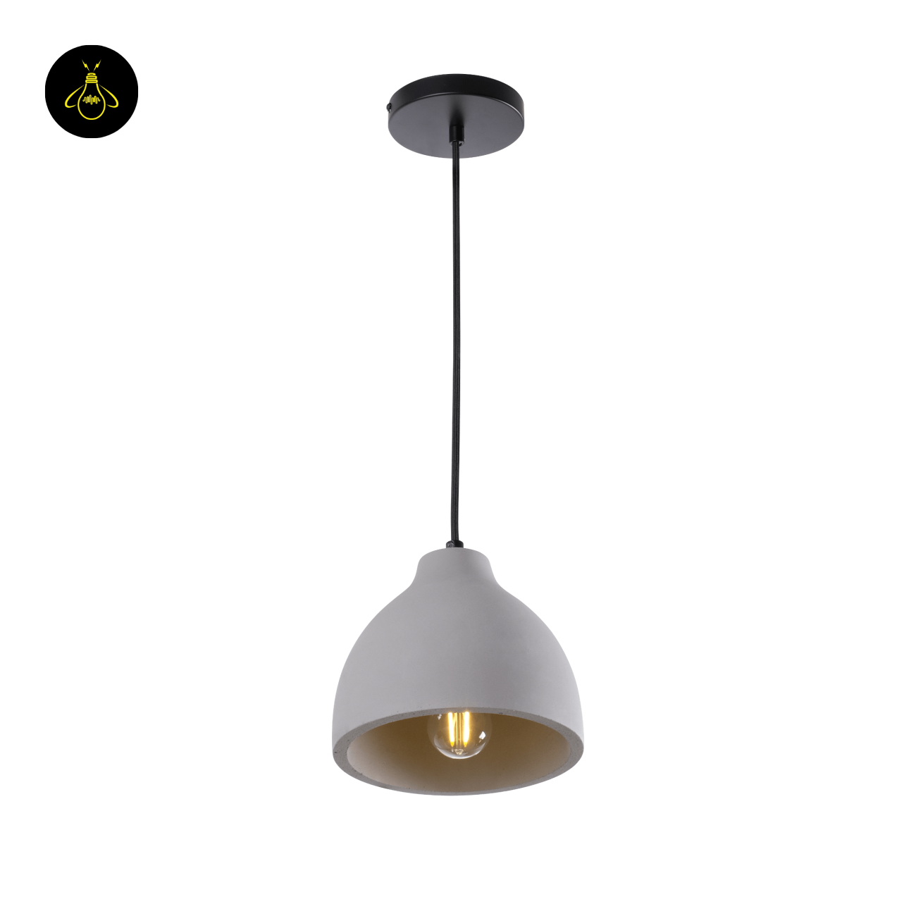 Concrete Pendant Light – Grey Industrial Dome | Exo Pendant for Loft & Dining | Jagmag Lights