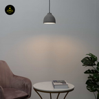 Concrete Pendant Light – Grey Industrial Dome | Exo Pendant for Loft & Dining | Jagmag Lights