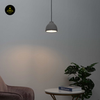 Concrete Pendant Light – Grey Industrial Dome | Exo Pendant for Loft & Dining | Jagmag Lights