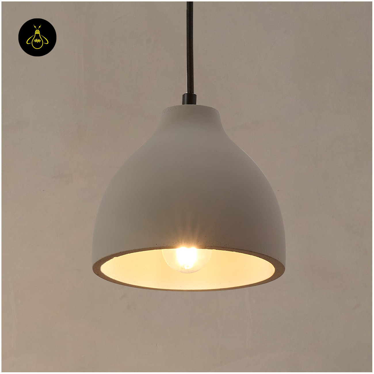 Concrete Pendant Light – Grey Industrial Dome | Exo Pendant for Loft & Dining | Jagmag Lights