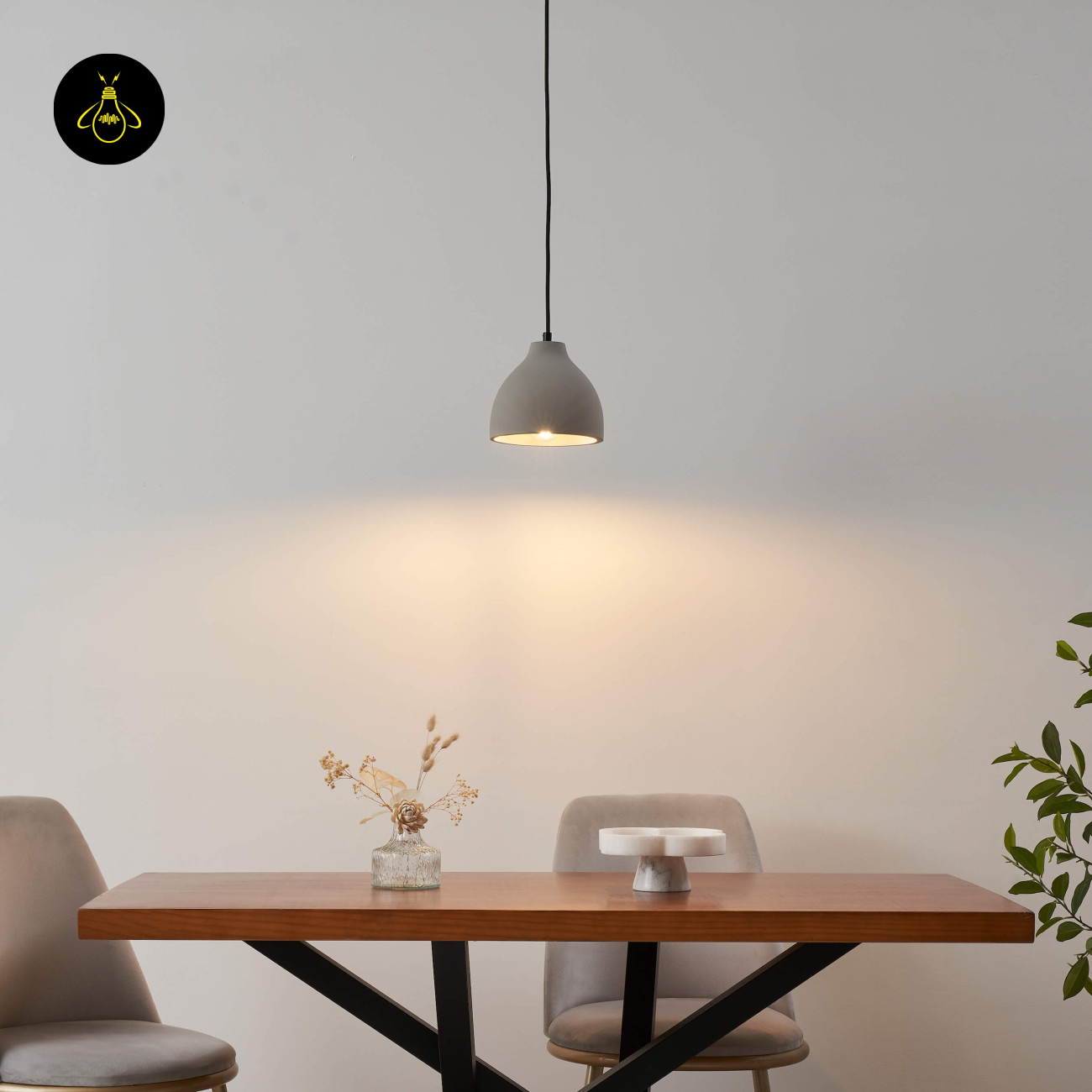Concrete Pendant Light – Grey Industrial Dome | Exo Pendant for Loft & Dining | Jagmag Lights