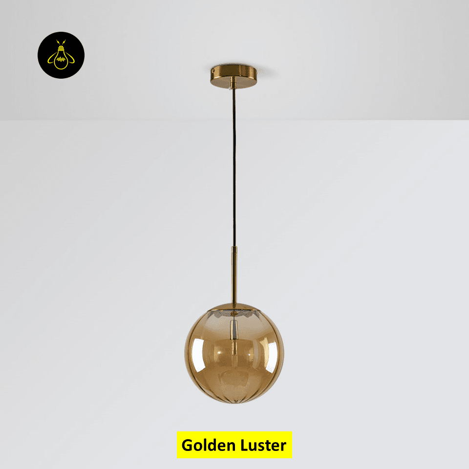 Jagmag Lights Glass Pendant Lamp | Spherical Glass Shade E14 LED | Metal Glass | See Pictures | Pink Golden Brown Smoky Blue | Living Room Dining Room Bedroom | Decorative Colored Glass | Colored Glass Pendant Light Sphere Glass Lamp Hailie Pendant - Fancy and Decorative lights - Brand name jagmag lights
