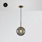 Jagmag Lights Glass Pendant Lamp | Spherical Glass Shade E14 LED | Metal Glass | See Pictures | Pink Golden Brown Smoky Blue | Living Room Dining Room Bedroom | Decorative Colored Glass | Colored Glass Pendant Light Sphere Glass Lamp Hailie Pendant - Fancy and Decorative lights - Brand name jagmag lights