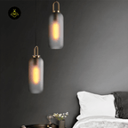 Jagmag Lights Glass Pendant Light | Clear Matte Glass Warm White LED | Metal Glass | See Pictures | Clear Matte Glass | Living Room Bedroom Dining Room | Modern Elegant Glass Design | Clear Glass Pendant Light Matte Glass Lamp Hailie E27 Pendant - Fancy and Decorative lights - Brand name jagmag lights