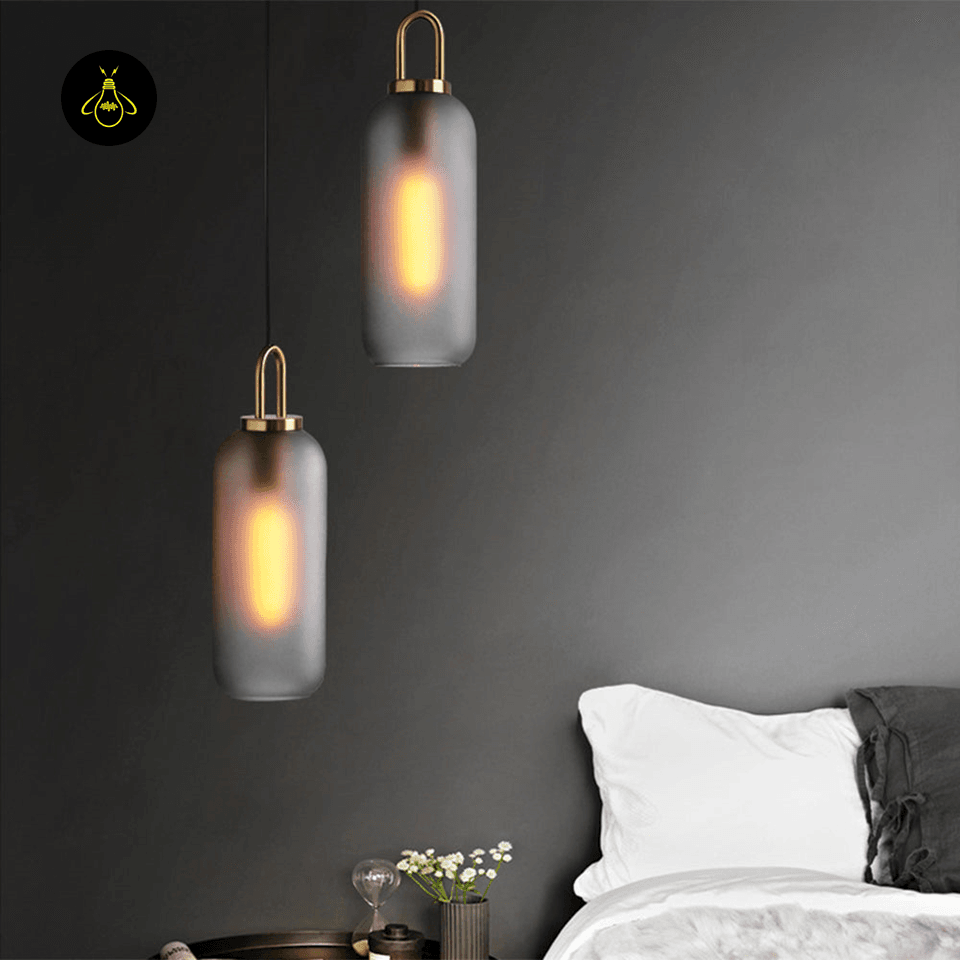 Jagmag Lights Glass Pendant Light | Clear Matte Glass Warm White LED | Metal Glass | See Pictures | Clear Matte Glass | Living Room Bedroom Dining Room | Modern Elegant Glass Design | Clear Glass Pendant Light Matte Glass Lamp Hailie E27 Pendant - Fancy and Decorative lights - Brand name jagmag lights