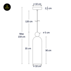 Gold Plated + Amber Fluted Glass Pendant  Leonora | Amber Glass Pendant Light for Dining & Living | Jagmag Lights