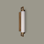 Satin Brass Mirror Wall Light with Opal Glass Shade | Jagmag Lights