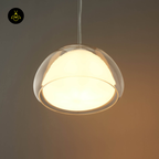 Glass + Gold Metal Pendant Light – Lomelia | Double Glass Pendant light | Jagmag Lights