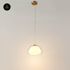 Glass + Gold Metal Pendant Light – Lomelia | Double Glass Pendant light | Jagmag Lights