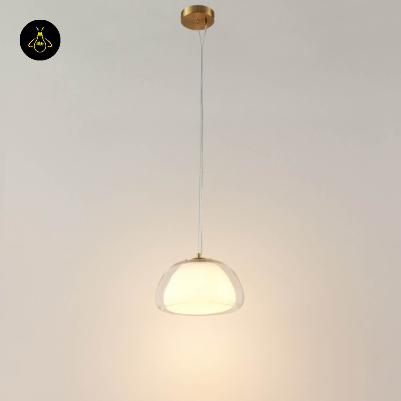 Glass + Gold Metal Pendant Light – Lomelia | Double Glass Pendant light | Jagmag Lights