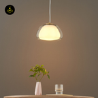 Glass + Gold Metal Pendant Light – Lomelia | Double Glass Pendant light | Jagmag Lights