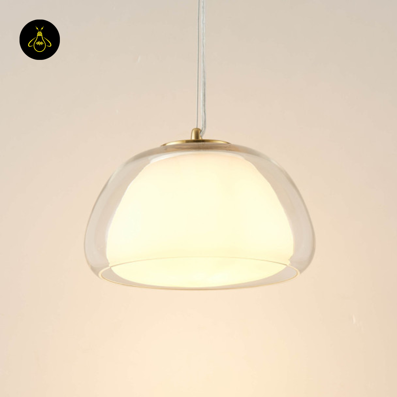 Glass + Gold Metal Pendant Light – Lomelia | Double Glass Pendant light | Jagmag Lights