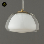 Glass + Gold Metal Pendant Light – Lomelia | Double Glass Pendant light | Jagmag Lights