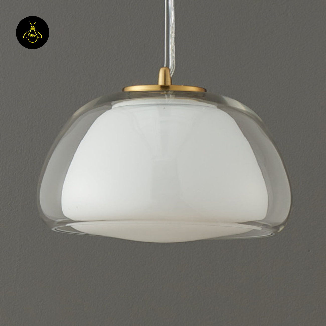 Glass + Gold Metal Pendant Light – Lomelia | Double Glass Pendant light | Jagmag Lights
