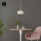 Glass + Gold Metal Pendant Light – Lomelia | Double Glass Pendant light | Jagmag Lights