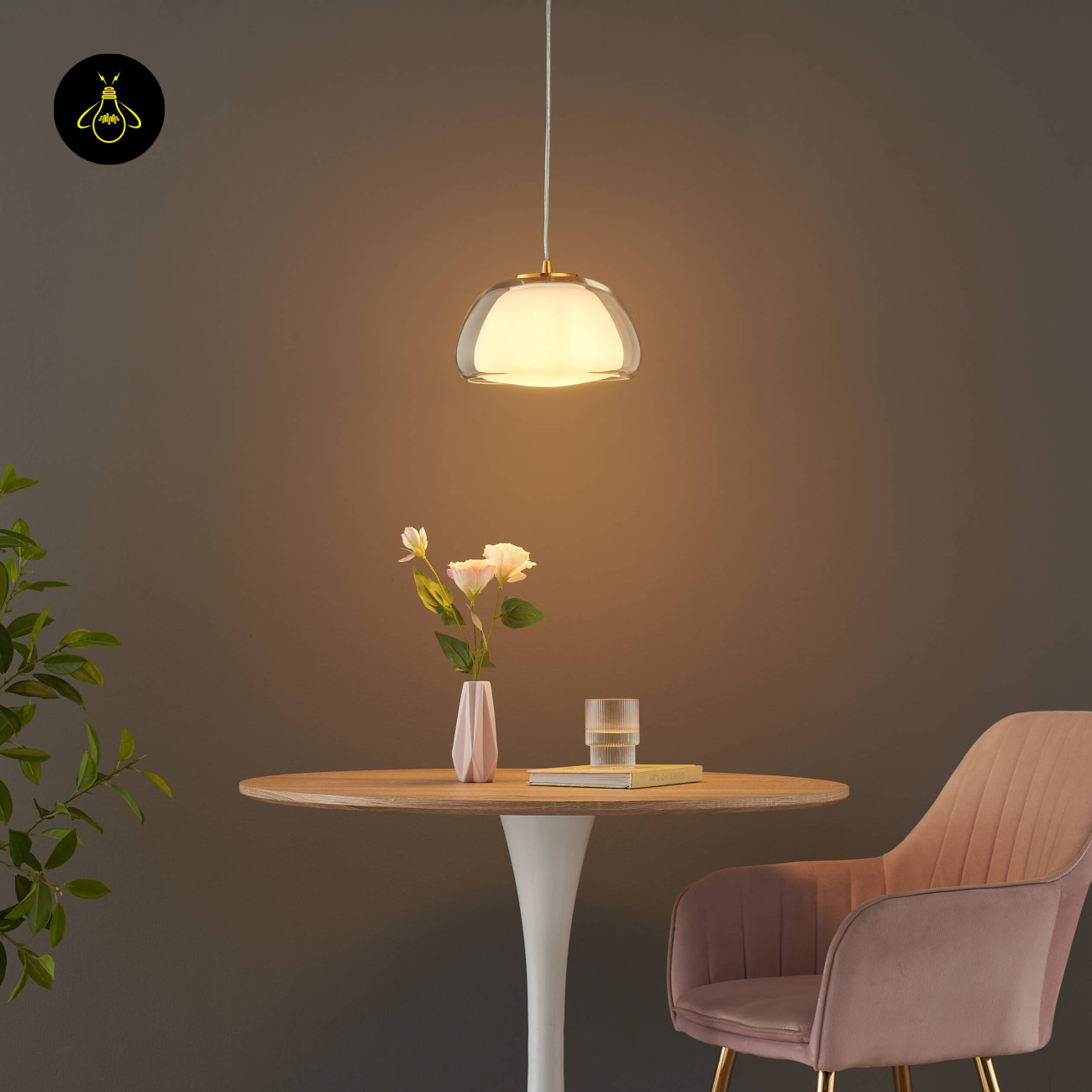 Glass + Gold Metal Pendant Light – Lomelia | Double Glass Pendant light | Jagmag Lights