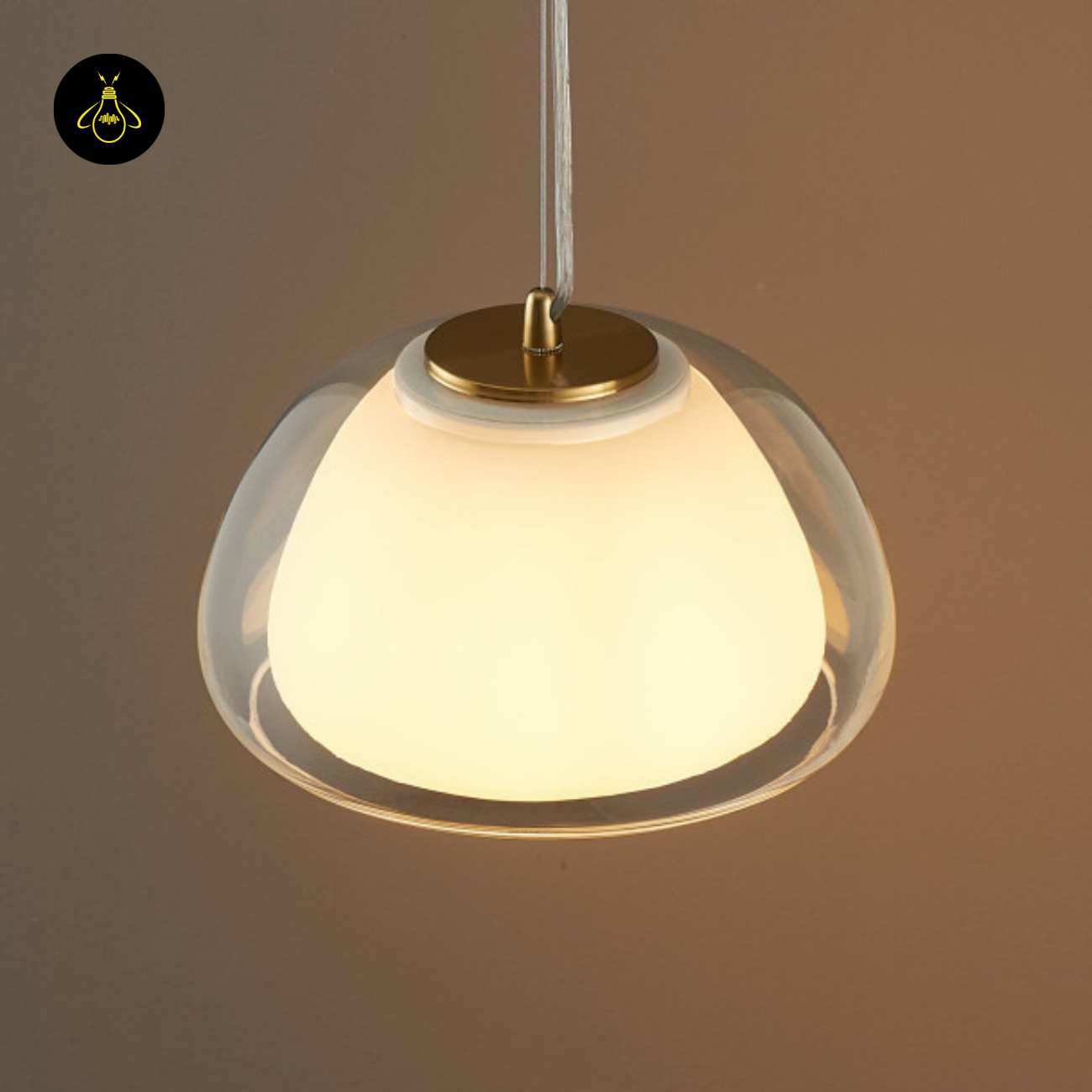 Glass + Gold Metal Pendant Light – Lomelia | Double Glass Pendant light | Jagmag Lights