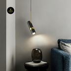 Jagmag Lights Pendant Light | Modern Design GU10 LED | Iron Aluminum | 2.4 Inch x 7.9 Inch | Black Gold Finishes | Kitchen Island Bedside Bathroom | Stylish Compact | Modern GU10 Pendant Light Black Gold Mini Pendant - Fancy and Decorative lights - Brand name jagmag lights