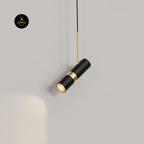 Jagmag Lights Pendant Light | Modern Design GU10 LED | Iron Aluminum | 2.4 Inch x 7.9 Inch | Black Gold Finishes | Kitchen Island Bedside Bathroom | Stylish Compact | Modern GU10 Pendant Light Black Gold Mini Pendant - Fancy and Decorative lights - Brand name jagmag lights