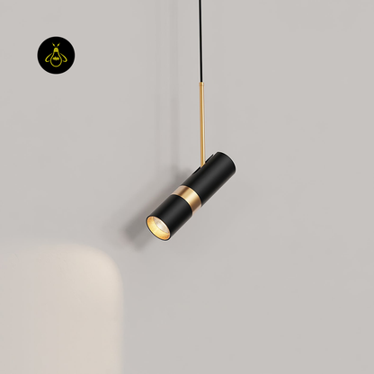 Jagmag Lights Pendant Light | Modern Design GU10 LED | Iron Aluminum | 2.4 Inch x 7.9 Inch | Black Gold Finishes | Kitchen Island Bedside Bathroom | Stylish Compact | Modern GU10 Pendant Light Black Gold Mini Pendant