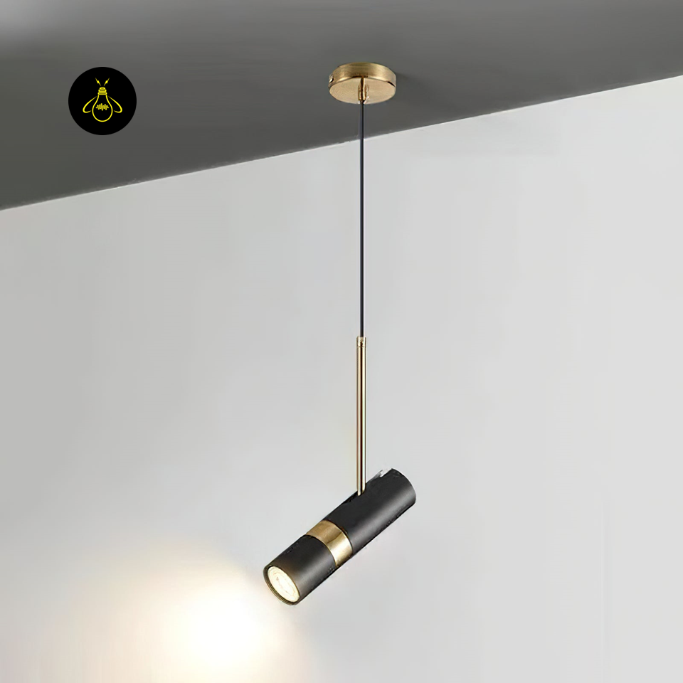 Jagmag Lights Pendant Light | Modern Design GU10 LED | Iron Aluminum | 2.4 Inch x 7.9 Inch | Black Gold Finishes | Kitchen Island Bedside Bathroom | Stylish Compact | Modern GU10 Pendant Light Black Gold Mini Pendant