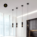 Jagmag Lights Pendant Light | Modern Design GU10 LED | Iron Aluminum | 2.4 Inch x 7.9 Inch | Black Gold Finishes | Kitchen Island Bedside Bathroom | Stylish Compact | Modern GU10 Pendant Light Black Gold Mini Pendant - Fancy and Decorative lights - Brand name jagmag lights