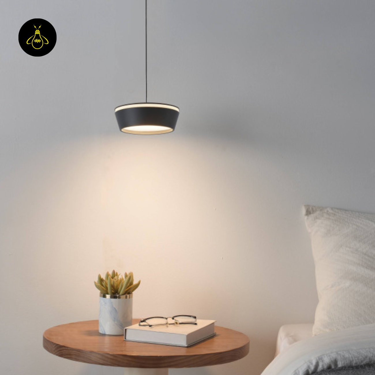 Metal & Minimalist LED Pendant – Matte Black Cylinder | Compact LED Pendant  | Jagmag Lights