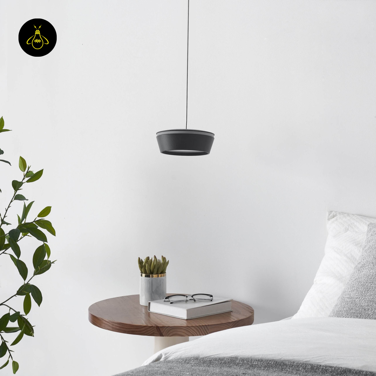 Metal & Minimalist LED Pendant – Matte Black Cylinder | Compact LED Pendant  | Jagmag Lights