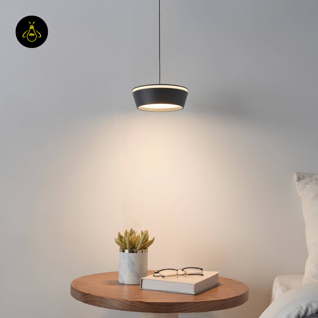 Metal & Minimalist LED Pendant – Matte Black Cylinder | Compact LED Pendant  | Jagmag Lights