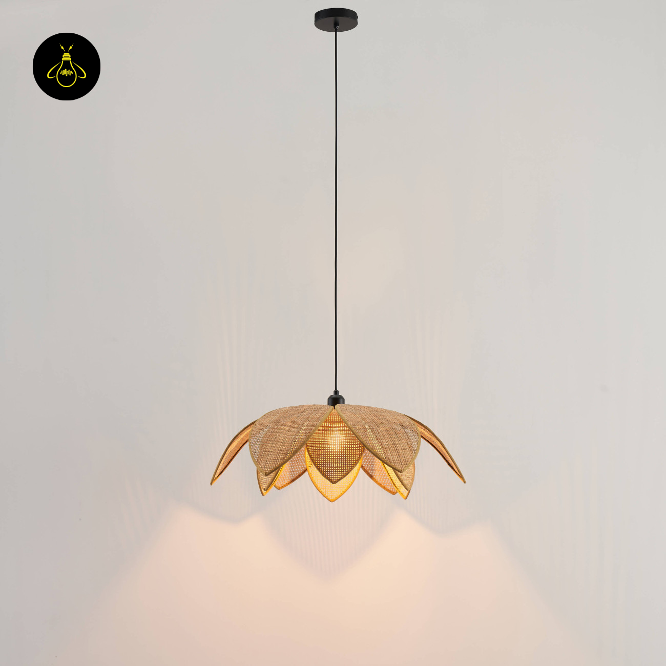 Natural Rattan Pendant Light – Mariella | Rattan Lighting for Living & Dining | Jagmag Lights