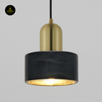Natural Marble + Metal Pendant Light – Meryl Black Marble | Black Marble Pendant | Jagmag Lights