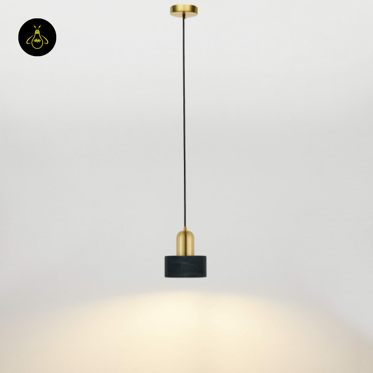 Natural Marble + Metal Pendant Light – Meryl Black Marble | Black Marble Pendant | Jagmag Lights