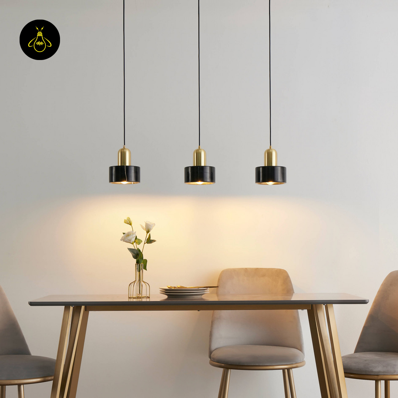 Natural Marble + Metal Pendant Light – Meryl Black Marble | Black Marble Pendant | Jagmag Lights