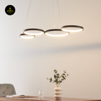 Black Metal LED Pendant Light – Minimalist 4-Circle Design | LED Pendant for Living & Dining Rooms | Jagmag Lights