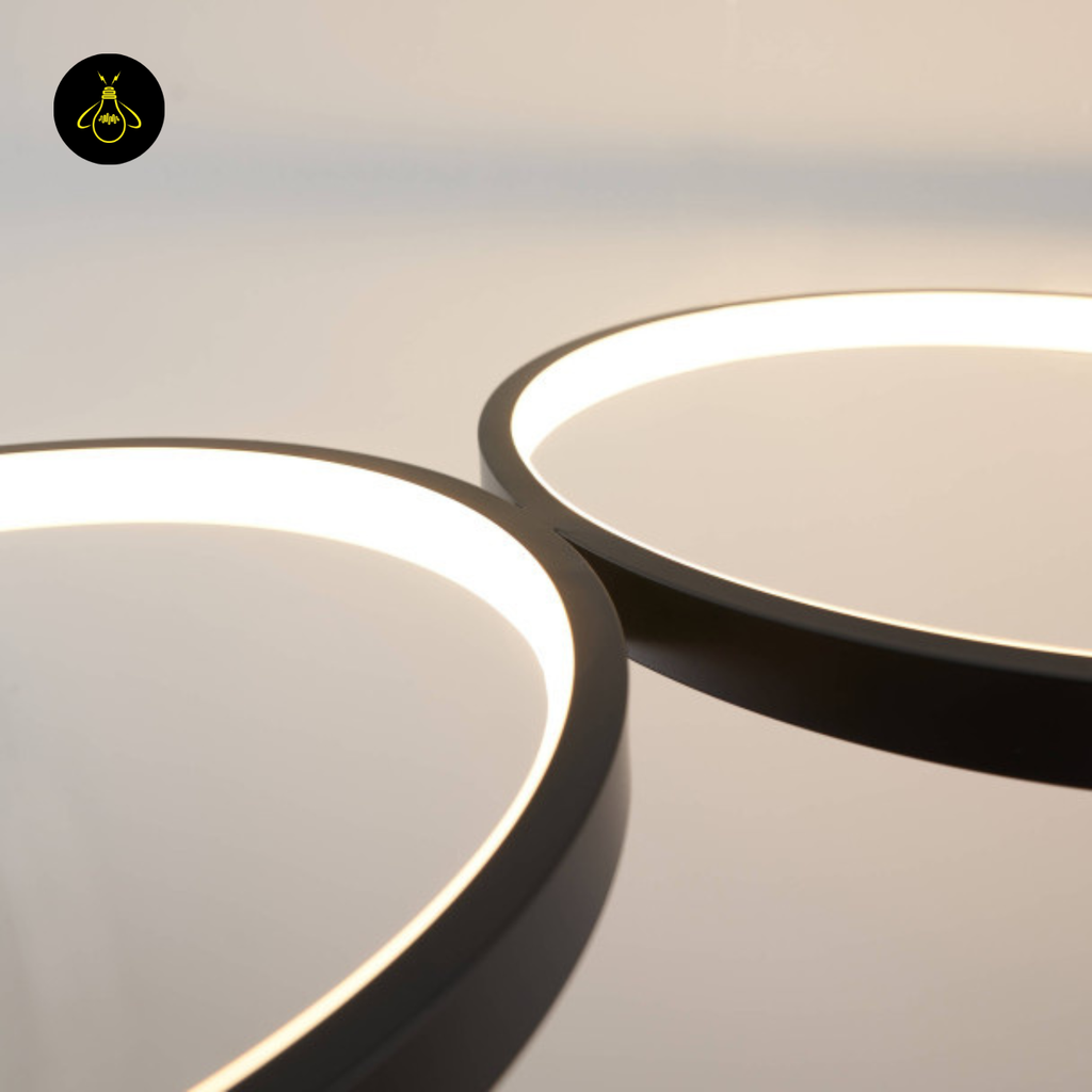 Black Metal LED Pendant Light – Minimalist 4-Circle Design | LED Pendant for Living & Dining Rooms | Jagmag Lights